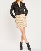 Jupe Mini imprimée beige/rose/marron