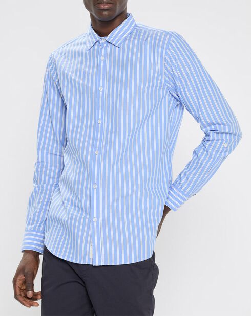 Chemise Regular Fit à rayures bleu ciel