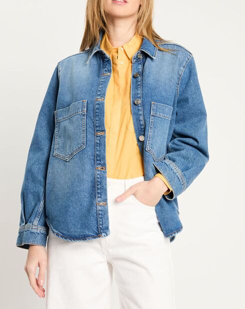 Veste en Jean à franges bleue