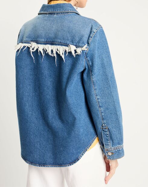 Veste en Jean à franges bleue