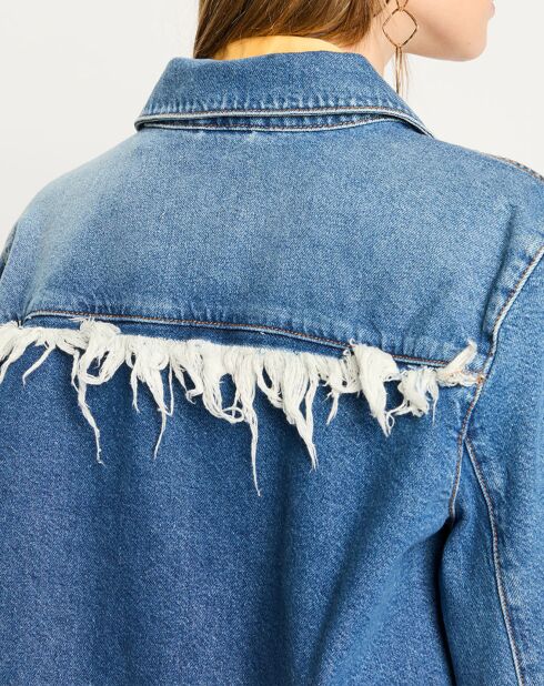 Veste en Jean à franges bleue