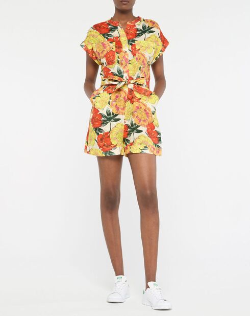 Tutina 100% lino con fiori multicolori