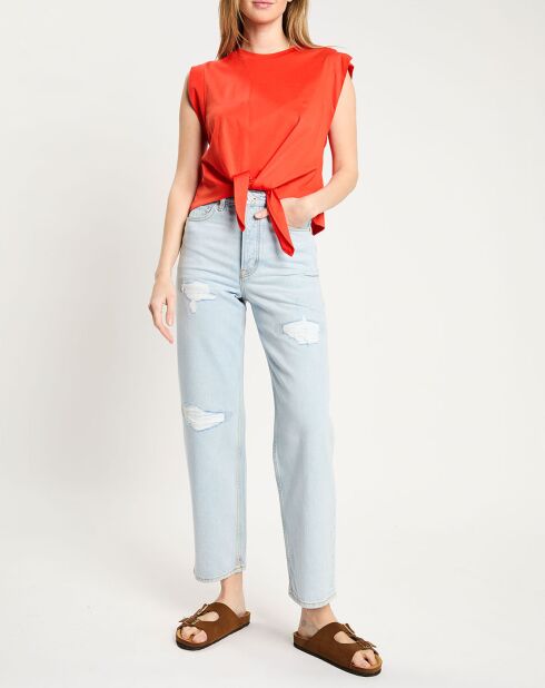 Top noué rouge