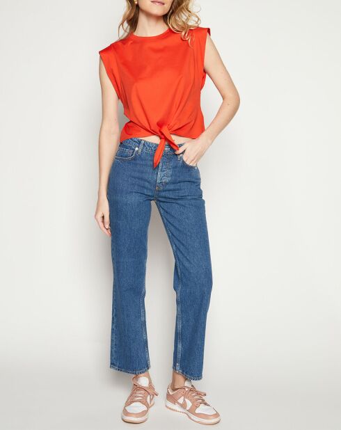 Top noué rouge