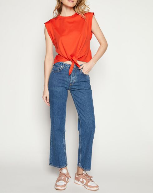 Top noué rouge