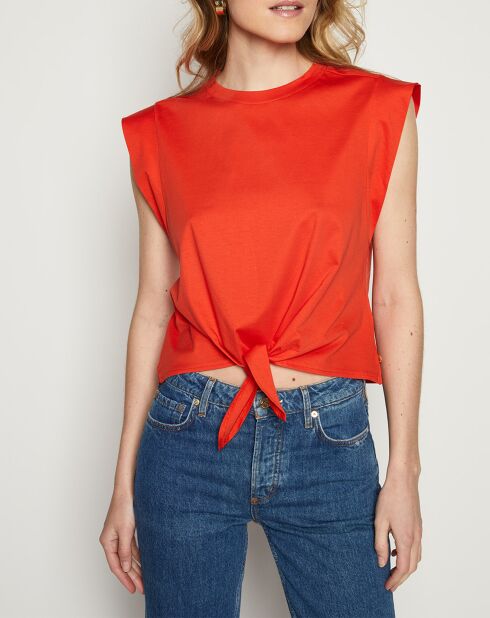 Top noué rouge