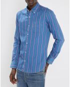 Chemise Slim Fit à rayures bleu/rose