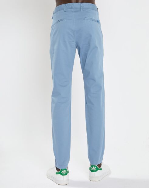 Pantalon Chino Super Slim Fit en Coton Bio mélangé Stretch bleu ciel