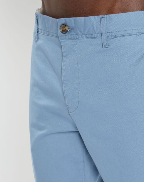 Pantalon Chino Super Slim Fit en Coton Bio mélangé Stretch bleu ciel