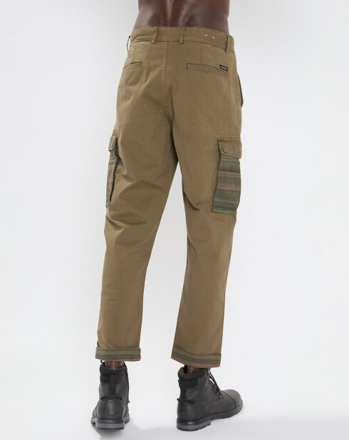 Pantalon Cargo Loose Tapered kaki foncé