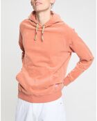 Sweat en Coton Bio mélangé Velours Milleraies à capuche orange