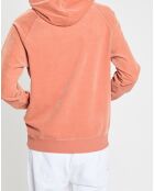 Sweat en Coton Bio mélangé Velours Milleraies à capuche orange