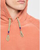 Sweat en Coton Bio mélangé Velours Milleraies à capuche orange
