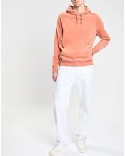 Sweat en Coton Bio mélangé Velours Milleraies à capuche orange