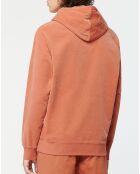 Sweat en Coton Bio mélangé Velours Milleraies à capuche orange