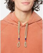 Sweat en Coton Bio mélangé Velours Milleraies à capuche orange
