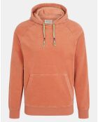 Sweat en Coton Bio mélangé Velours Milleraies à capuche orange