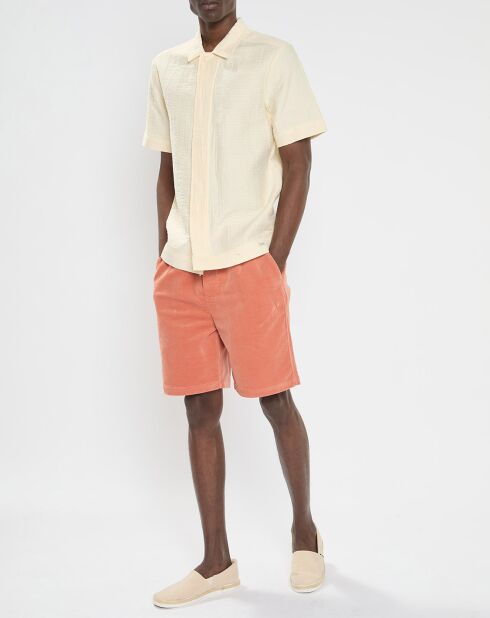 Short en Coton Bio mélangé Velours Milleraies orange