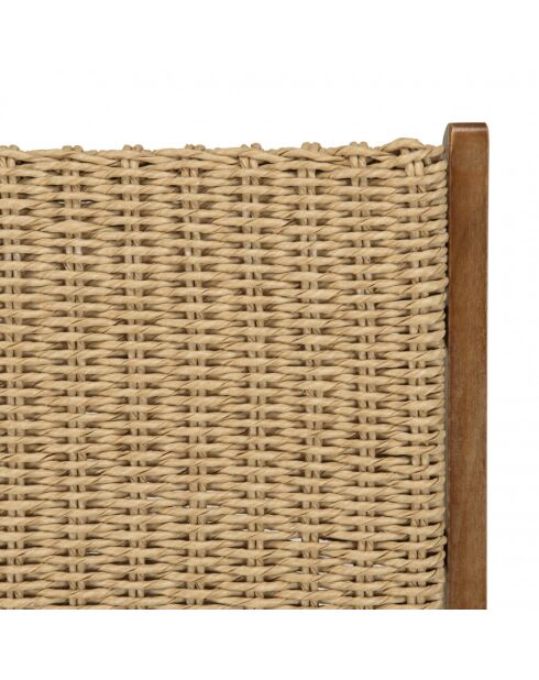 VICTOIRE - Set de 2 sillas plegables de acacia engrasada y ratán sintético