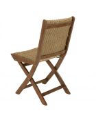 VICTOIRE - Lot de 2 chaises pliantes acacia huilé et rotin synthétique