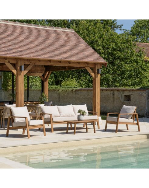 VICTOIRE - BONIFACIO Gartenmöbel aus geölter Akazie 5 Sitze