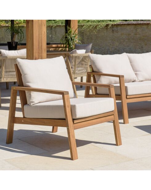 VICTOIRE - BONIFACIO Gartenmöbel aus geölter Akazie 5 Sitze