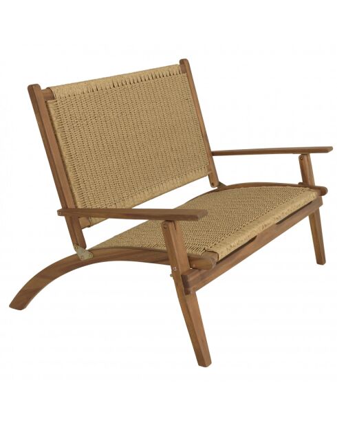 VICTOIRE - 4-Sitzer-Gartenmöbel aus geölter Akazie und synthetischem Rattan