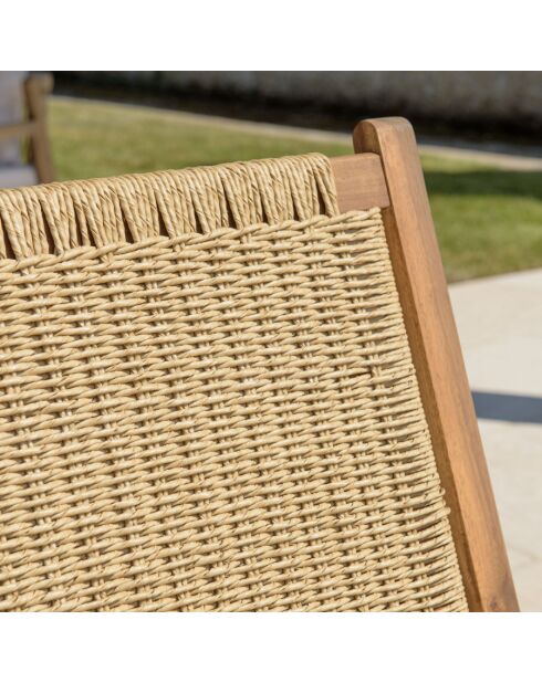 VICTOIRE - 4-Sitzer-Gartenmöbel aus geölter Akazie und synthetischem Rattan