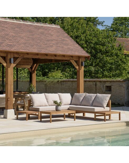 VICTOIRE - 5-Sitzer-Gartenmöbel aus geölter Akazie