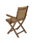 VICTOIRE - Lot de 2 fauteuils pliants acacia huilé et rotin synthétique