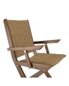 VICTOIRE - Lot de 2 fauteuils pliants acacia huilé et rotin synthétique