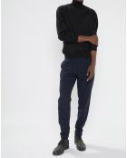 Pantalon en Laine mélangée Regular Fit stuart Neps bleu foncé