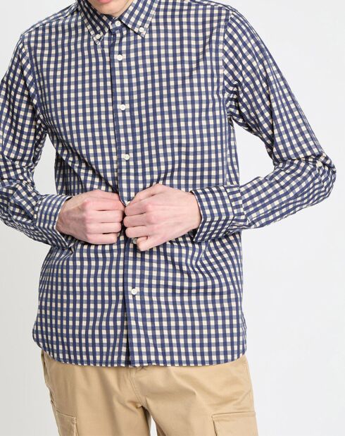 Chemise Regular Fit Tonal à carreaux bleu/blanc