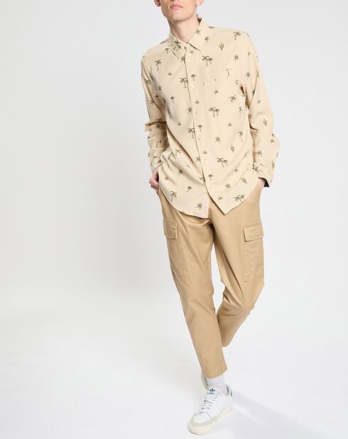 Pantalon cargo Regular Fit uni beige