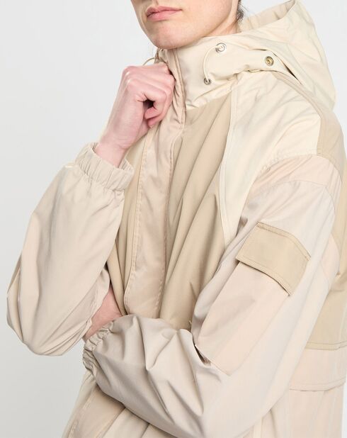Coupe Vent Colorblock Packable beige clair