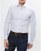 Chemise Slim Fit à carreaux blanche