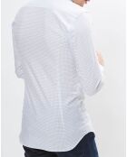 Chemise Slim Fit à carreaux blanche