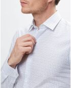 Chemise Slim Fit à carreaux blanche