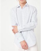 Chemise Regular Fit Pixel blanc/bleu