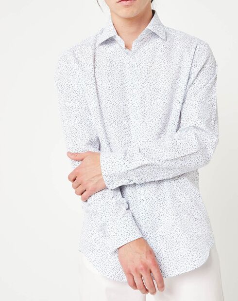 Chemise Regular Fit Pixel blanc/bleu
