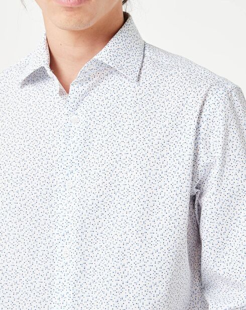 Chemise Regular Fit Pixel blanc/bleu