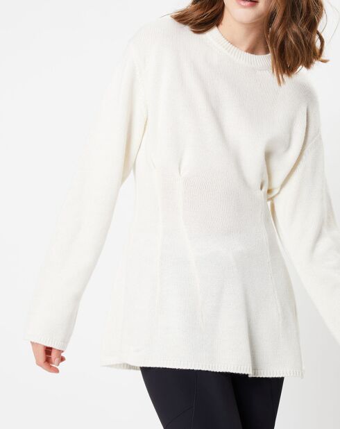 Pull évasé en Laine mélangée blanc