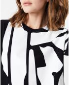T-Shirt 100% Laine noir/blanc