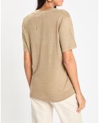 T-Shirt 100% Lin Jeyla beige foncé
