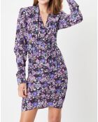 Robe en Soie mélangée Sandrine imprimée violette