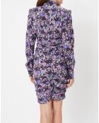 Robe en Soie mélangée Sandrine imprimée violette