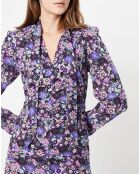 Robe en Soie mélangée Sandrine imprimée violette