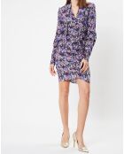 Robe en Soie mélangée Sandrine imprimée violette