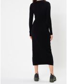 Robe longue en maille noir/blanc