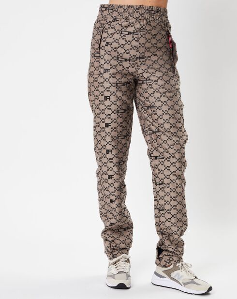 Pantalon épais Monogram taupe/noir